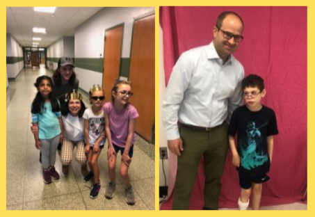 Children standing with elected officials